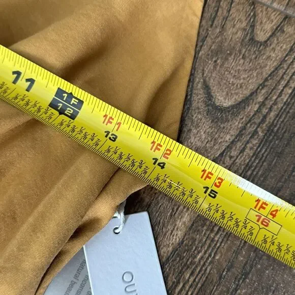 NWT Outerknown La Luna Golden Yellow Cami Silk Blend Strappy Back‎ Midi Dress S